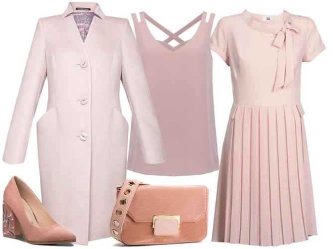 Modne STYLIZACJE w kolorach jesieni: płaszcz- Dziekański/dziekanski.pl, bluzka- Cotton Club/cottonclub.pl, sukienka-Midori Feminine Fashion/midori.pl, buty, torebka- Menbur/menbur.pl