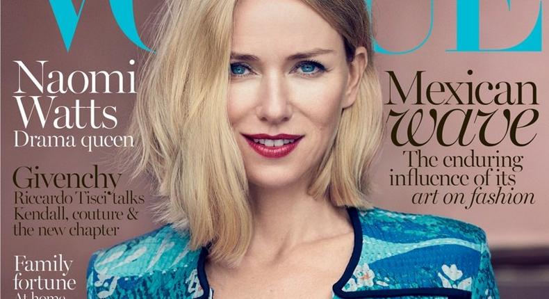 Naomi Watts covers Vogue Australia October 2015 edition