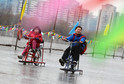 Chiny - Pekin - rowery na lodzie