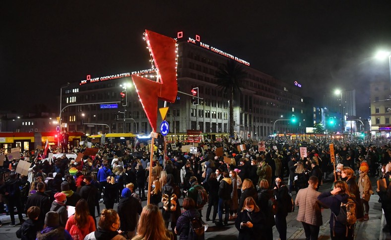 Protest w centrum stolicy