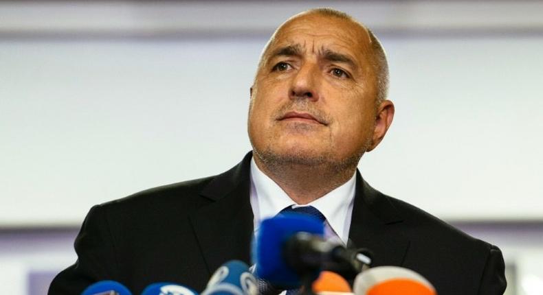 Bulgarian Prime Minister Boyko Borisov announces his resignation on November 13, 2016 in Sofia