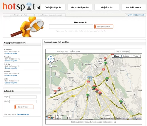 Hotspot.pl to jeden z lepszych serwisów, w których znajdziemy ogólnodostępne sieci Wi-F.