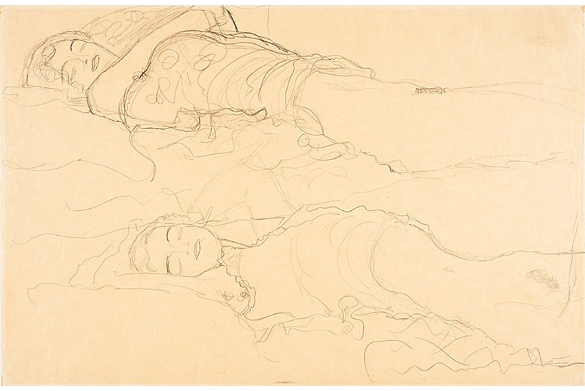 Gustav Klimt, "Dve ležeće figure"