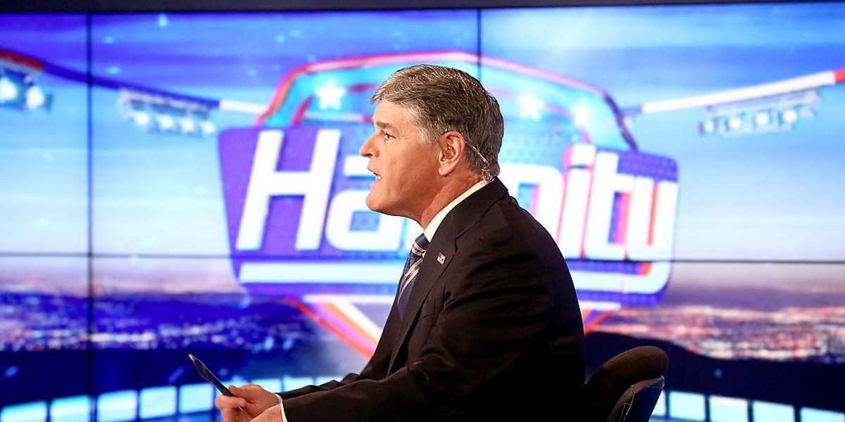 Sean Hannity on the set of FOX News Channel's 'Hannity' at FOX Studios.