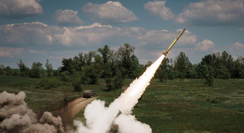 A M142 HIMARS launches a rocket in Donetsk Oblast, Ukraine, on May 18, 2023.Serhii Mykhalchuk/Global Images Ukraine via Getty Images