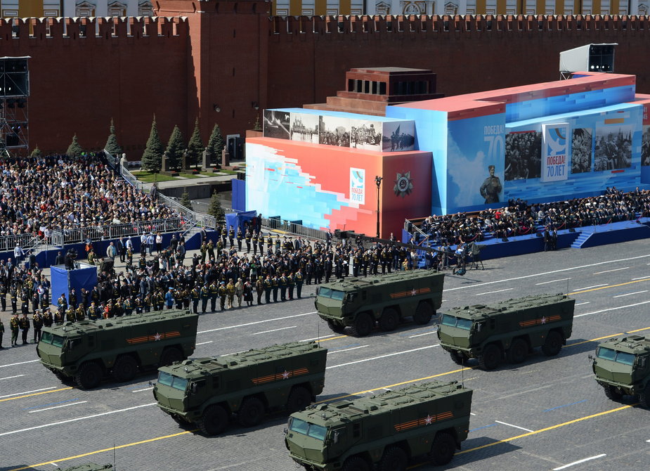 Rosyjski system Iskander podczas parady w Moskwie