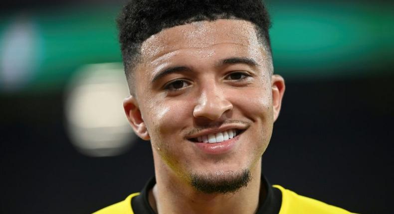 On his way to Old Trafford -- England winger Jadon Sancho has joined Manchester United from Borussia Dortmund in a five-year deal Creator: Ina Fassbender