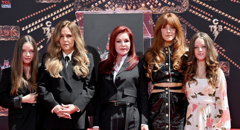 Elvis' ex-wife, daughter, and three granddaughters attended the premiere of Elvis in 2022.Axelle/Bauer-Griffin/FilmMagic/Getty Images