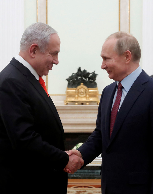 Benjamin Netanjahu i Władimir Putin na Kremlu. 2020 r.