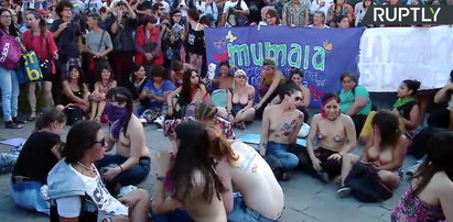 Nagi protest feministek w Argentynie