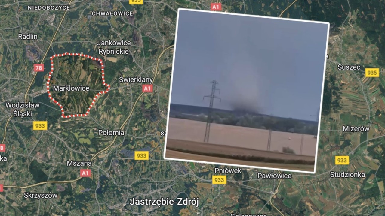 Trąba powietrzna na Śląsku. Wszystko widać na nagraniu