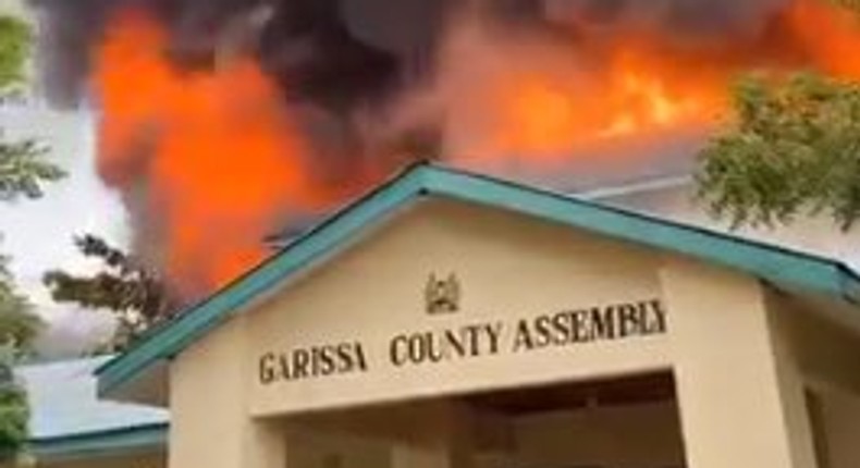 Fire breaks out at Garissa County Assembly (Video)