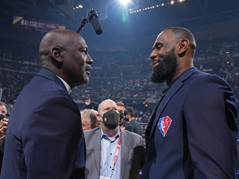 The four-time NBA champion, four-time league MVP, and 19-time All-Star is officially the NBA's all-time scoring champion, passing Kareem Abdul-Jabbar's points record in February 2023. He is the player most often mentioned along with Michael Jordan in the debate over NBA GOAT.