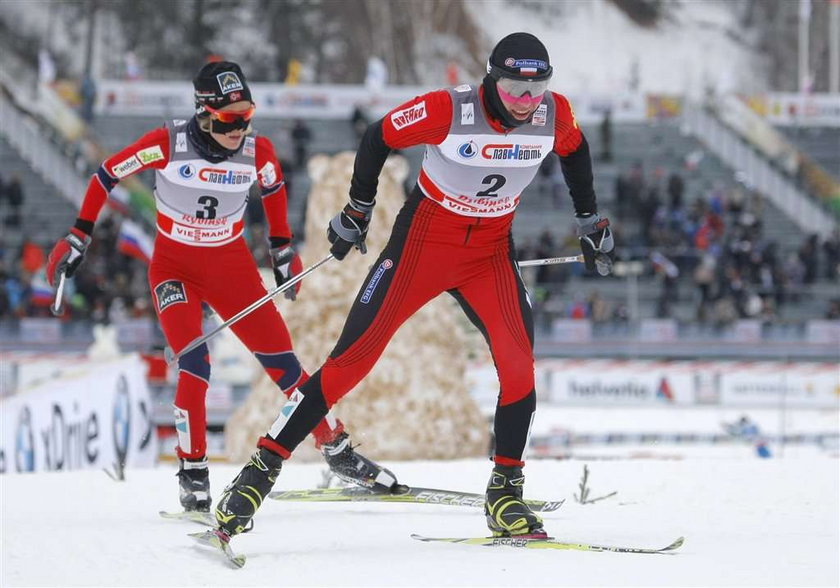 Bjoergen na trasie Kowalczyk