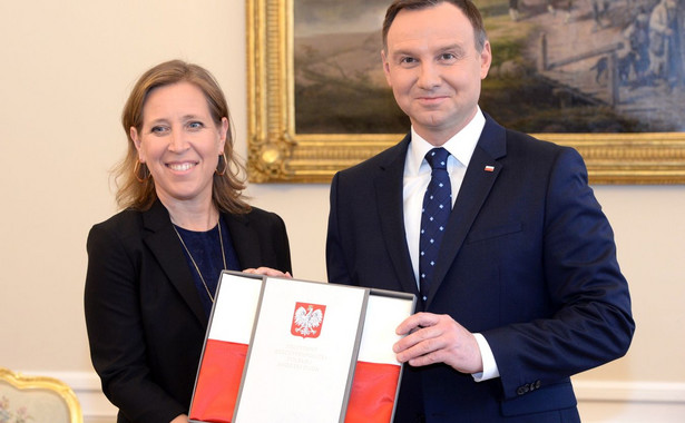 Prezydent Duda spotkał się z Susan Wojcicki, prezes YouTube. Jej dziadek był posłem na Sejm, ona ma polskie obywatelstwo