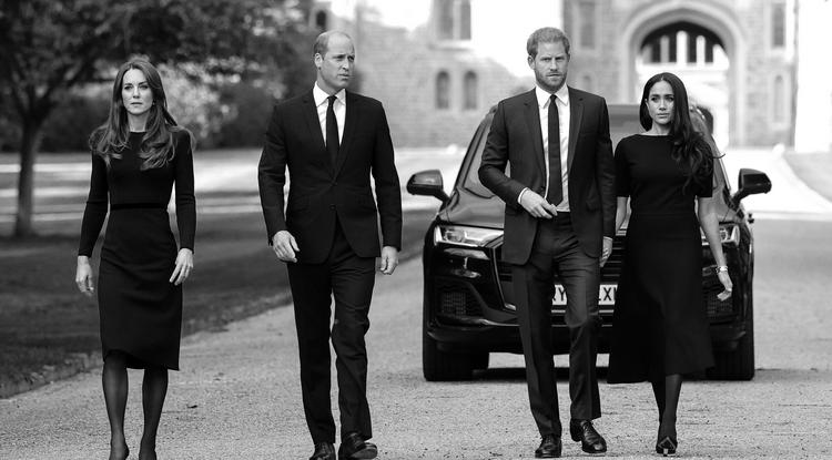 Harry herceg, Meghan Markle, Vilmos herceg és Katalin hercegné Fotó: Getty Images