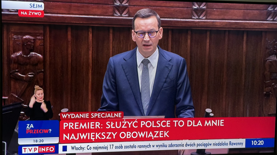 Tak TVP Info i TVN24 pokazywały exposé Mateusza Morawieckiego 