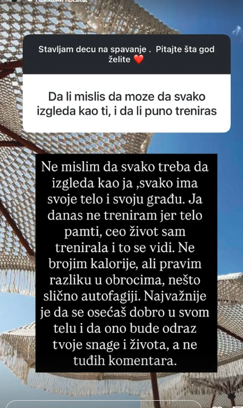 Dejana Živković o ishrani i kilaži