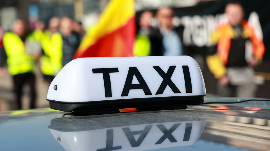 Protest taksówkarzy w Warszawie, 27.03.2024