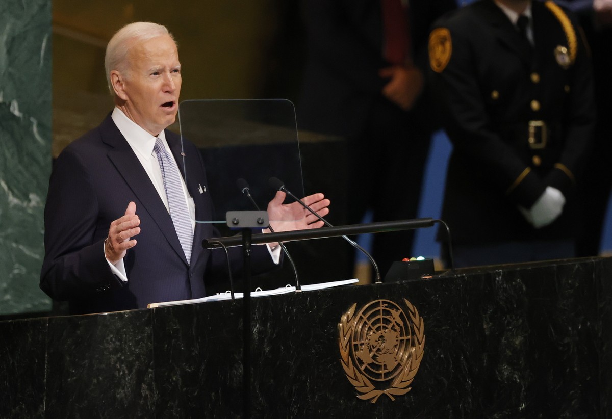 Joe Biden podczas 77. sesji Zgromadzenia Ogólnego ONZ w Nowym Jorku