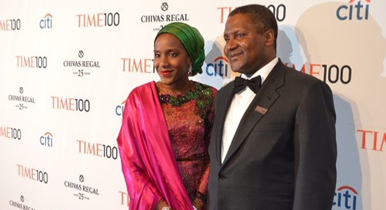 Halima Dangote and her father Mr Aliko Dangote