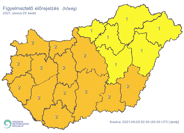 A jövő hét elején ismét másodfokú riasztást adtak ki a hőség miatt. /Fotó: Országos Meteorológiai Szolgálat