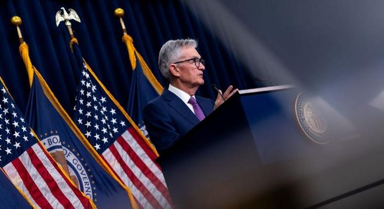 US Federal Reserve chair Jerome Powell arrives to hold a news conference after a Federal Open Market Committee meeting in Washington, DC, on January 31, 2024.JULIA NIKHINSON/AFP via Getty Images