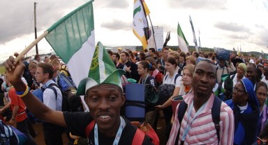 GERMANY-POPE-WYD-PILGRIMS-NIGERIA-MARIENFELD