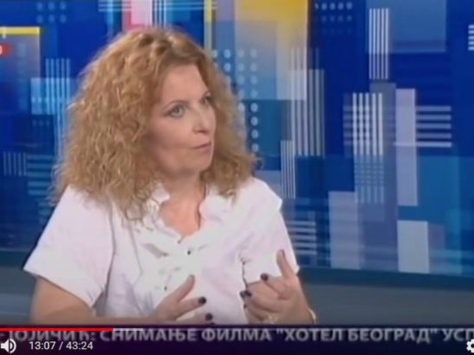 Milena Antić tokom gostovanja na RTS-u