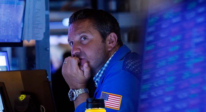 Trader Leon Montana works on the floor of the New York Stock Exchange stocks NYSE worryAP Photo/Richard Drew