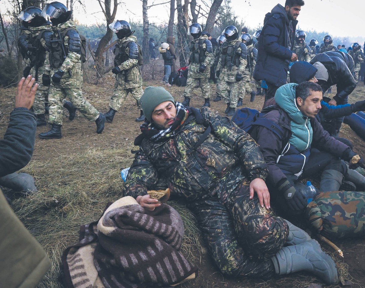 Obozowisko migrantów w obwodzie grodzieńskim