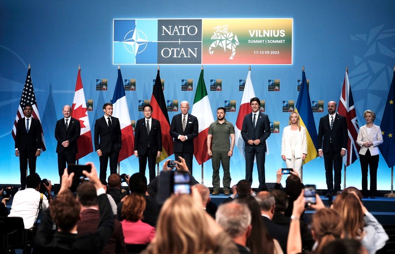 G7 i UE ogłaszają wspólną deklarację poparcia dla Ukrainy, szczyt NATO w Wilnie, Litwa,