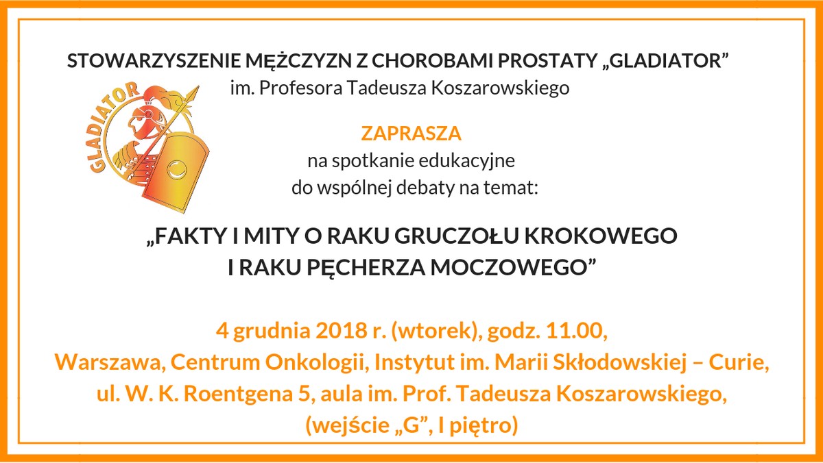 Nowotwory urologiczne – gruczołu krokowego oraz pęcherza moczowego – stanowią najczęstszą i najliczniejszą grupę nowotworów złośliwych układu moczowo-płciowego u mężczyzn. Co roku umiera na nie kilka tysięcy Polaków. O tym, dlaczego tak się dzieje i czy można temu zapobiec, powiedzą eksperci podczas organizowanej 4 grudnia w Warszawie pod hasłem "Fakty i mity o raku gruczołu krokowego i raku pęcherza moczowego" konferencji.