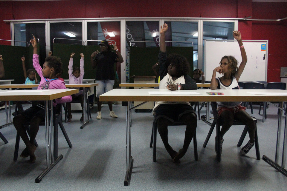 AUSTRALIA CYCLONE LAM (Schoolkids from Warruwi community attend class in Darwin after Tropical Cyclone Lamgroup)