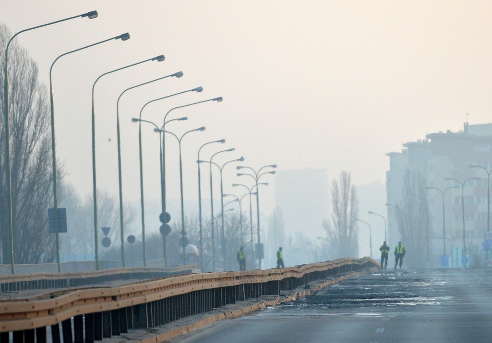 WARSZAWA MOST ŁAZIENKOWSKI PO POŻARZE (Most Łazienkowski)