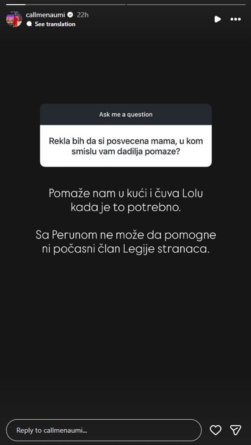 Mina Naumović Amidžić, objava