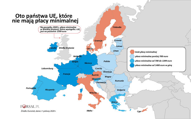 Oto kraje UE, które nie mają płacy minimalnej