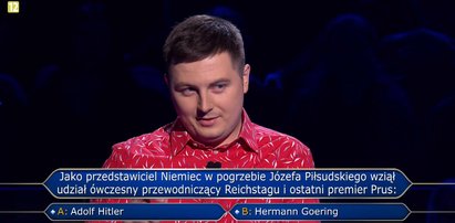 "Milionerzy" – Jakub odpadł na pytaniu o pogrzeb Piłsudskiego wartym 250 tysięcy!