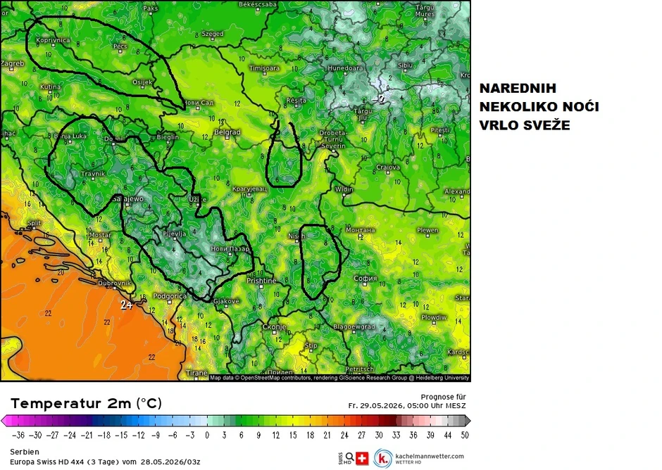 Naredne noći biće sveže