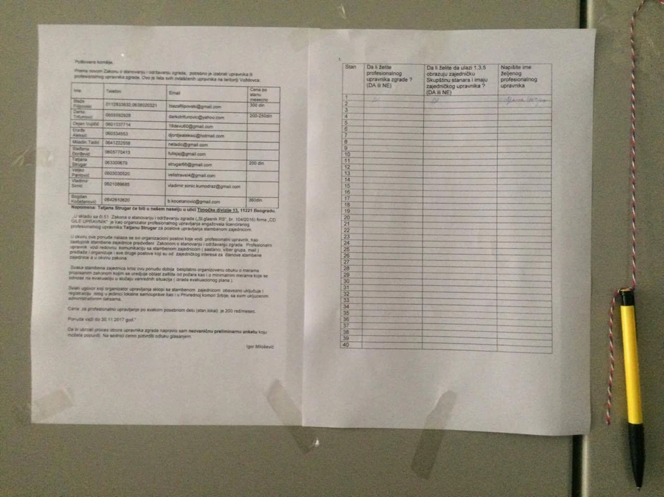 Na stanarima je koga će izabrati za upravnika