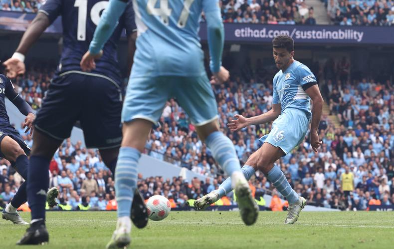 Rodri levelled the score with a composed finish from the edge of the box