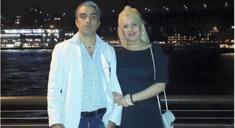 The suspect, Amir Darbanou, and his late wife, Nasrin Abek