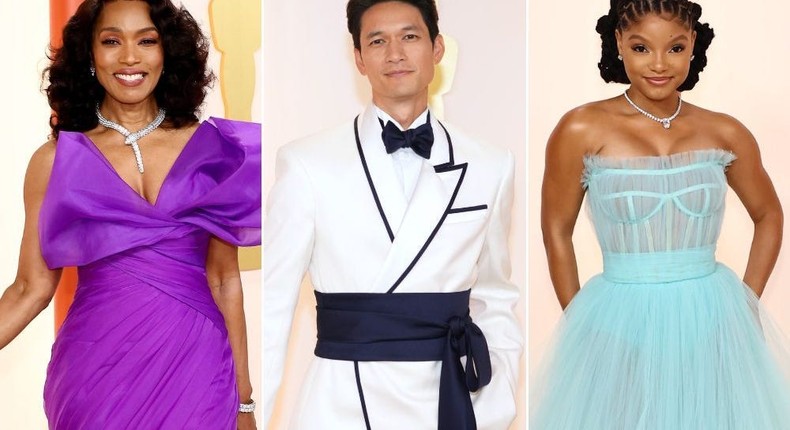 Angela Bassett, Harry Shum Jr., and Halle Bailey attend the 2023 Academy Awards.Arturo Holmes/Getty Images; Mike Coppola/Getty Images; Arturo Holmes/Getty Images