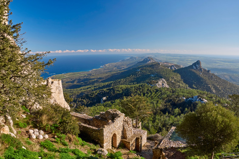 Cypr Północny, widok z zamku Kantara