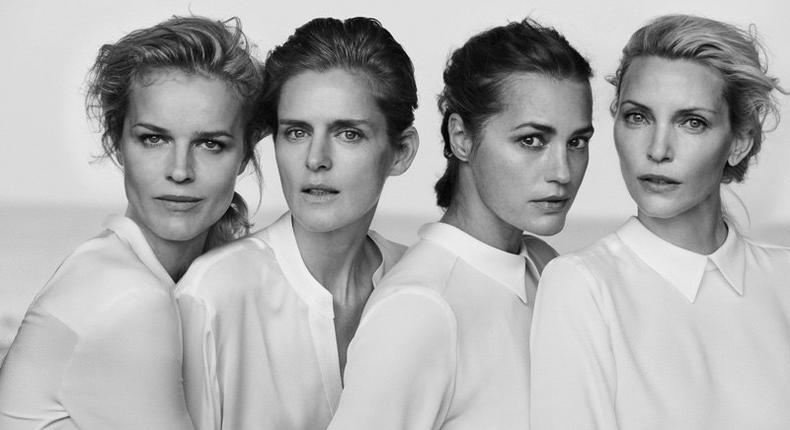 Nadja Auermann, Yasmin Le Bon, Stella Tennant and Eva Herzigova for Giorgio Armani Spring/Summer 'New Normal' 2016 campaign 