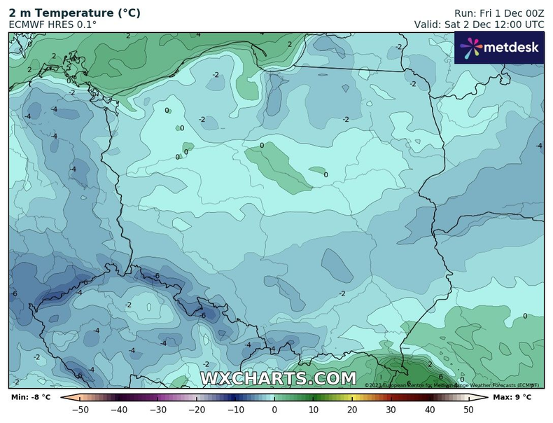 Temperatura na ogół nie przekroczy 0 st. C