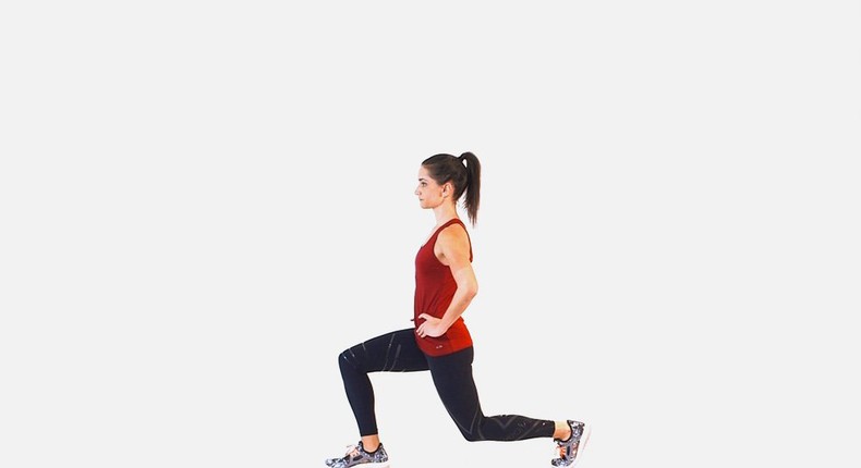 reverse lunge with pulse