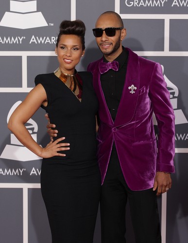 Alicia Keys i Swizz Beatz na rozdaniu naód Grammy 2012