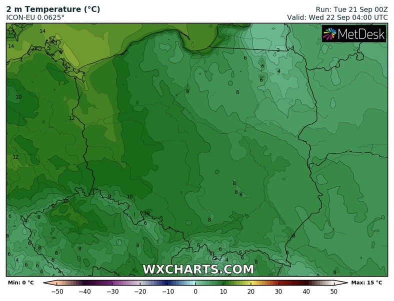 Na północnym wschodzie w środę nad ranem zapowiadamy przymrozki