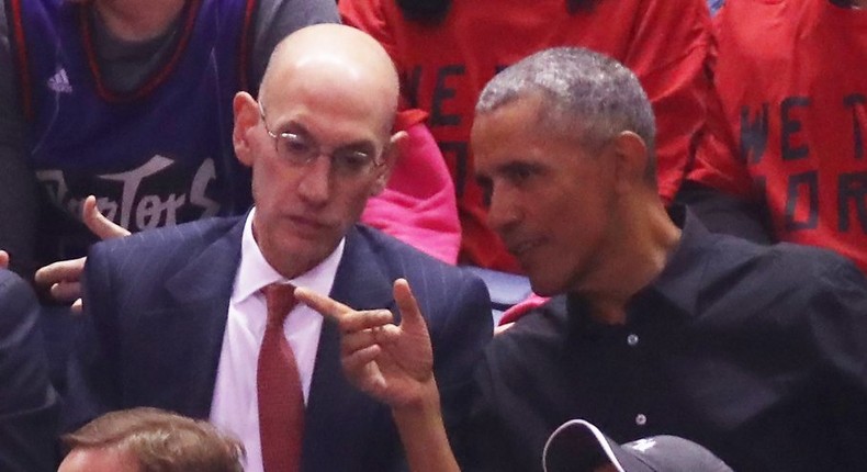 Barack Obama Adam Silver Game 2